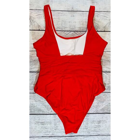 Women’s One Piece Ruched Waist Band Swimsuit- Size Large - Picture 3 of 3